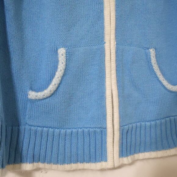 Vintage Quacker Factory Snowman Lamsbwool Blue Full Zip Sweater S Christmas - Picture 3 of 9